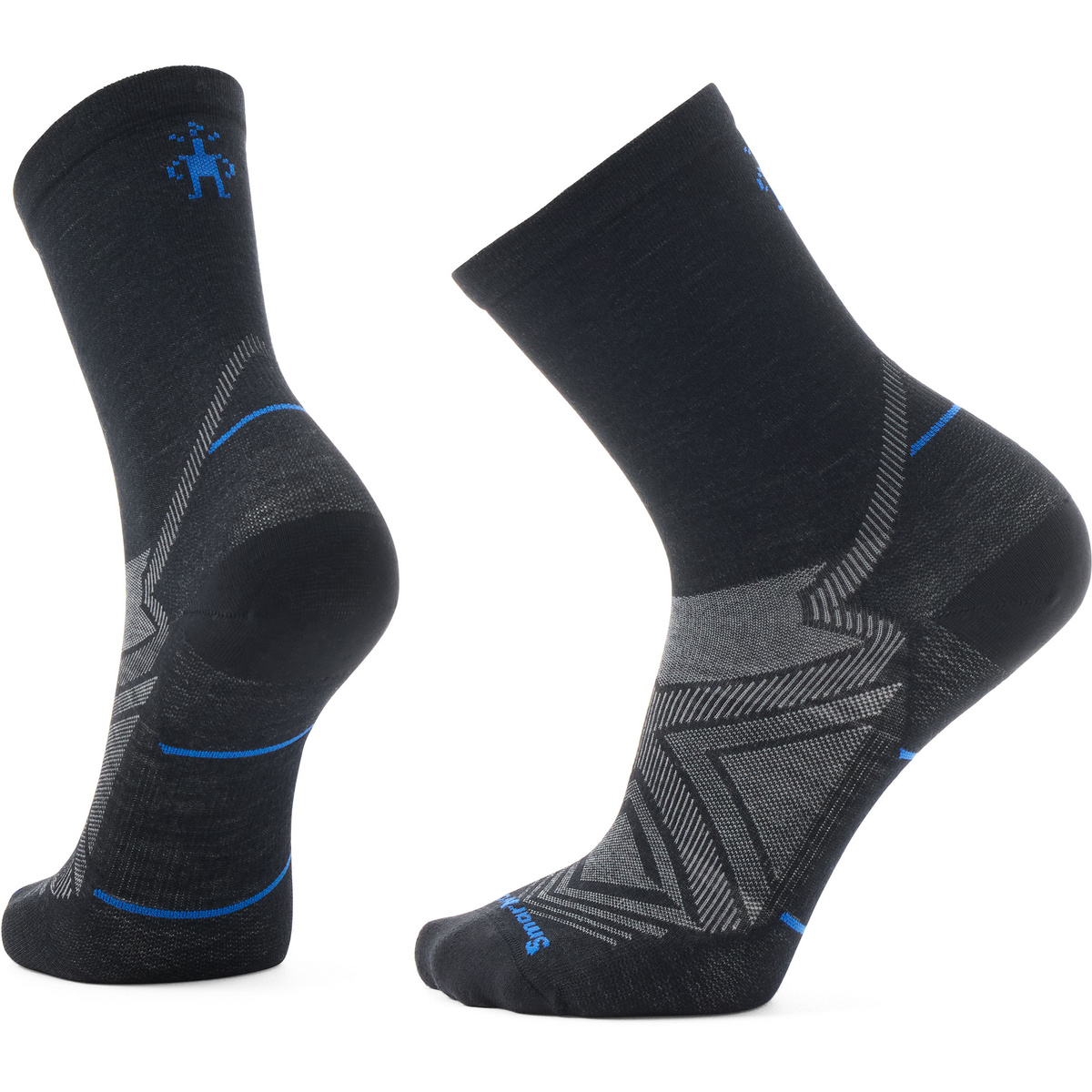 Smartwool Herren Run Zero Cushion Mid Crew Socken (Größe 46 , schwarz)