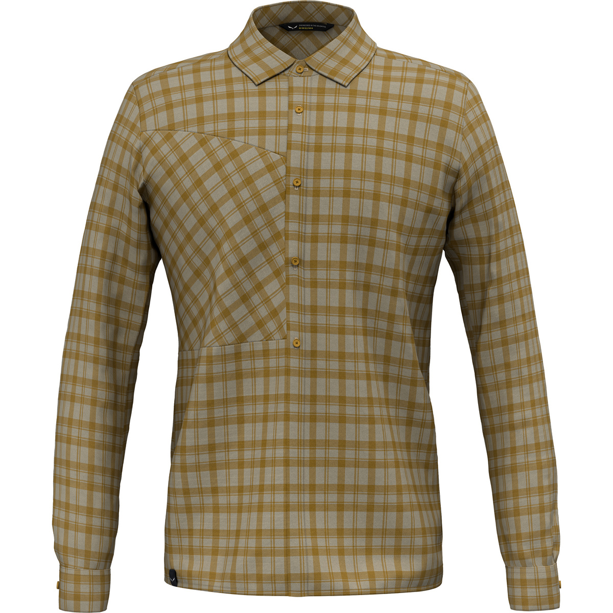 Salewa Uomo Camicia in flanella Fanes Flannel 5 PL (Taglia L, Giallo)