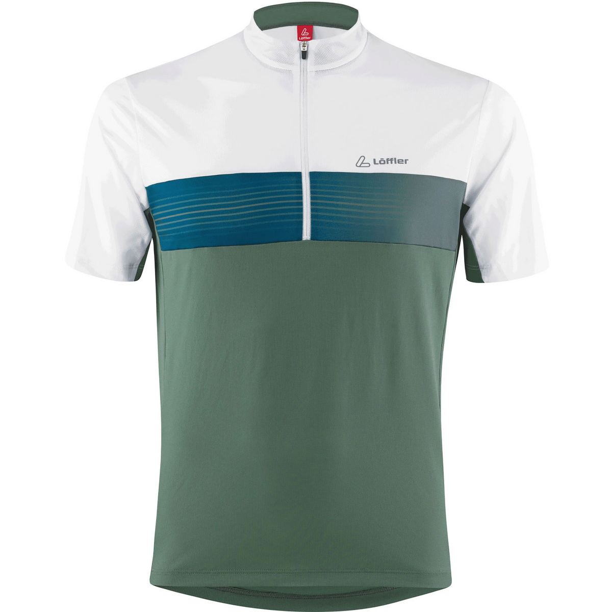 Löffler Uomo Maglia ciclismo Scala (Taglia XL, Verde)
