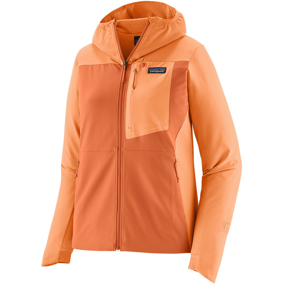 Patagonia Femme Veste CrossStrata R1 Hoodie (taille S, Orange)