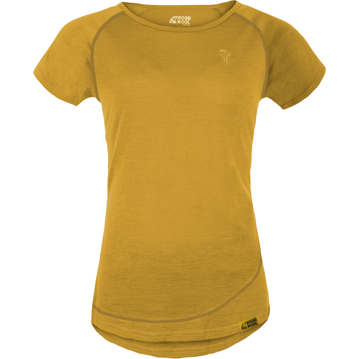 Grüezi Bag Donna Maglia a manica corta Lady Burnham WoodWool (Taglia M, Giallo)