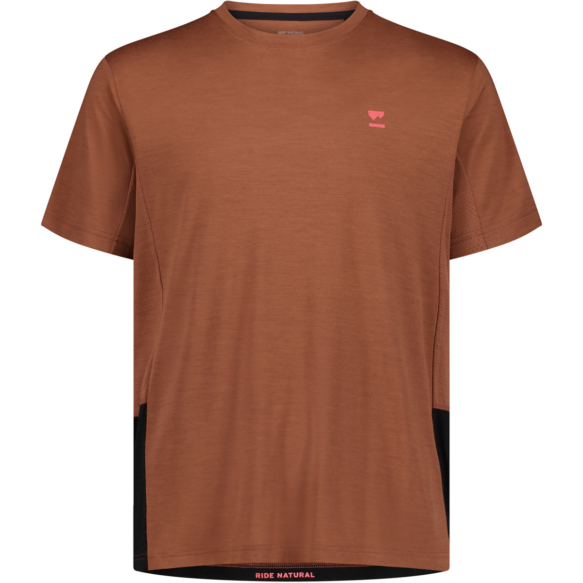 Mons Royale Herren Tarn Merino Shift T-Shirt (Größe XXL, braun)