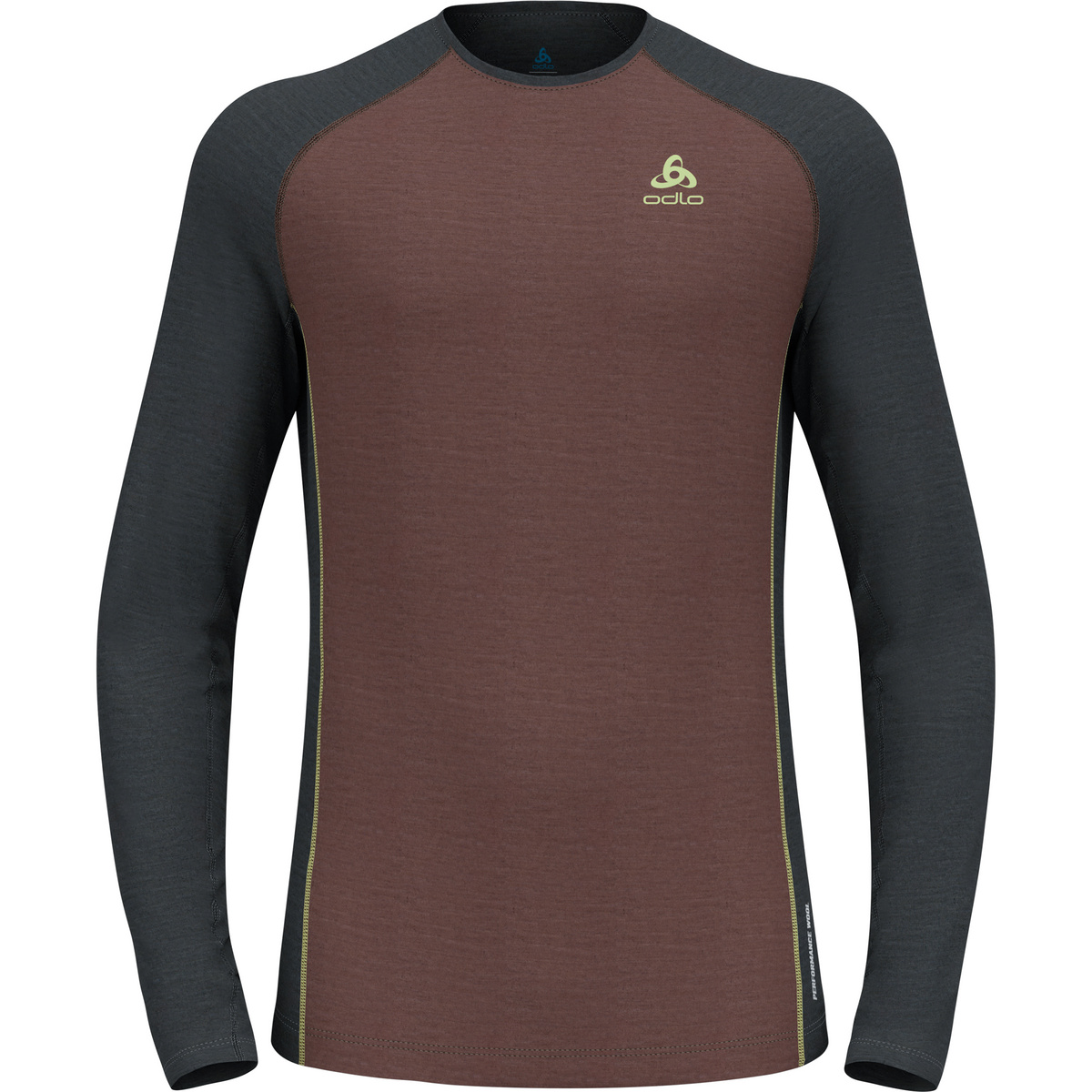 Odlo Homme T-shirt long Natural Performance Crew (taille M, Rouge)