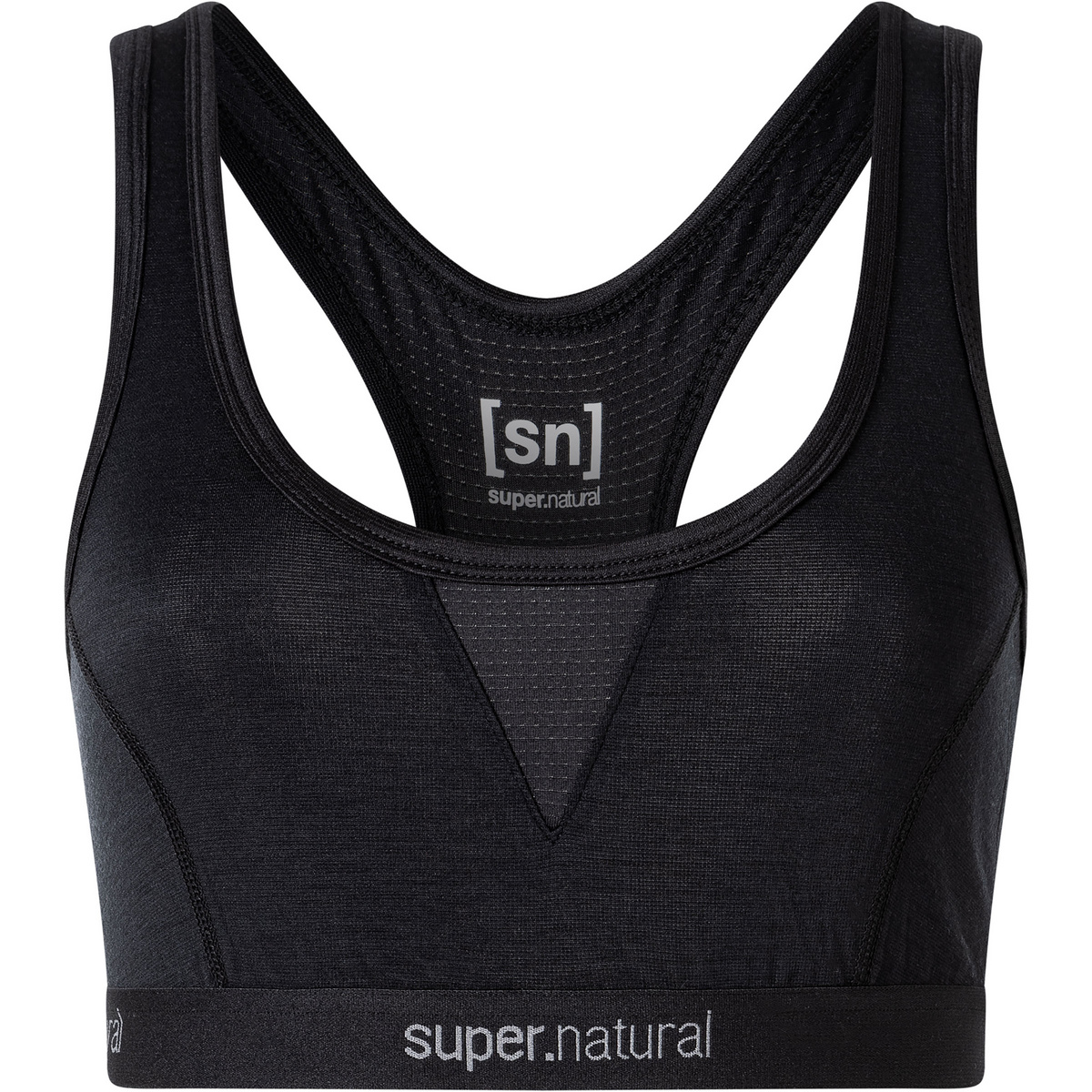 Super.Natural Donna Reggiseno sportivo Tundra220 Semplice (Taglia M, Nero)