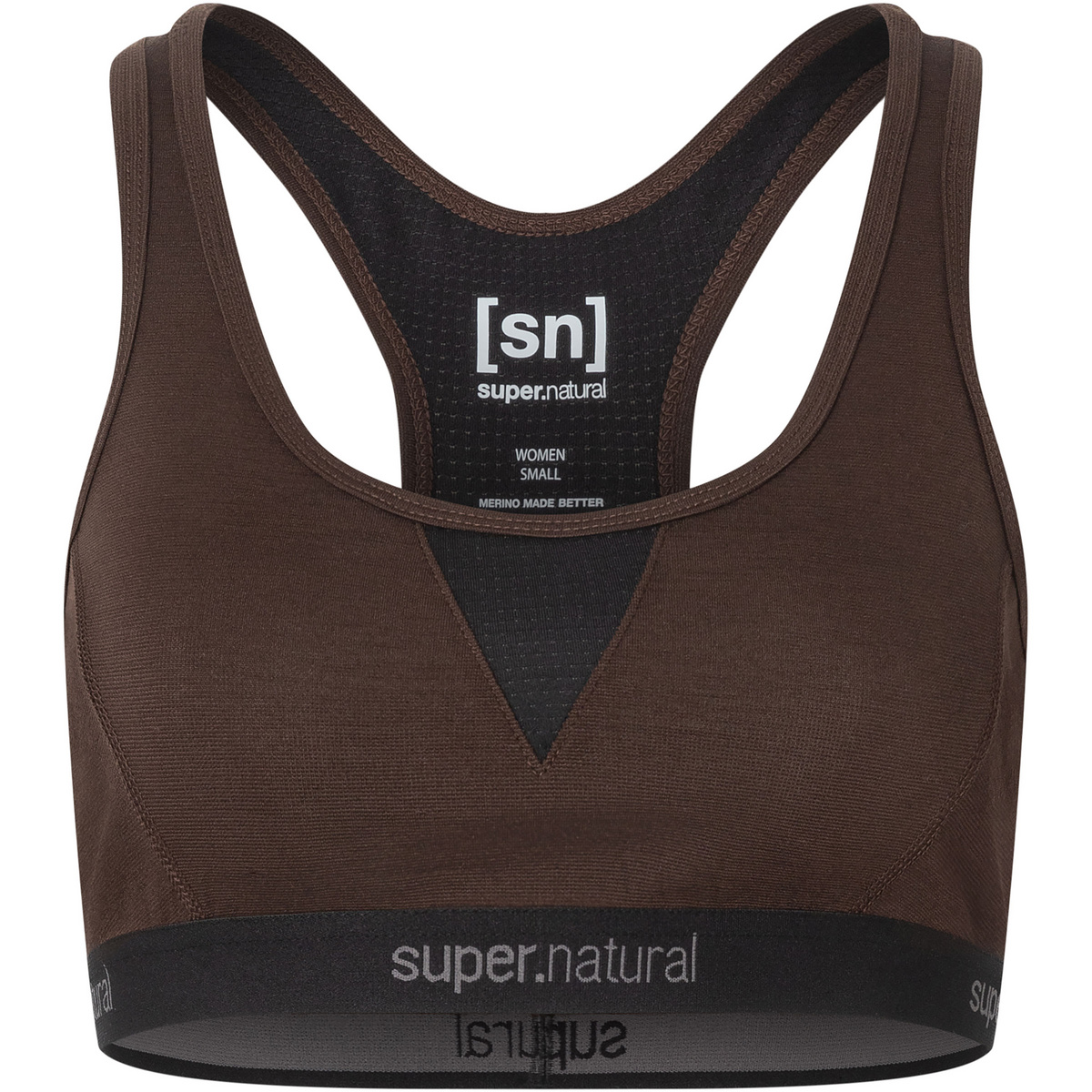 Super.Natural Donna Reggiseno sportivo Tundra220 Semplice (Taglia S, Marrone)