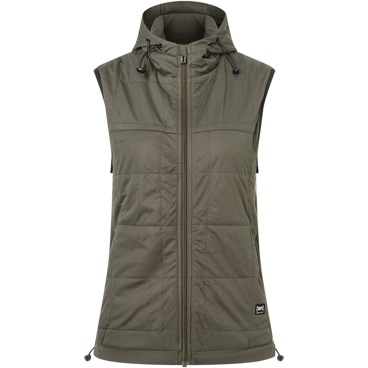 Super.Natural Damen Comfort Hoodie Weste (Größe XL, oliv)