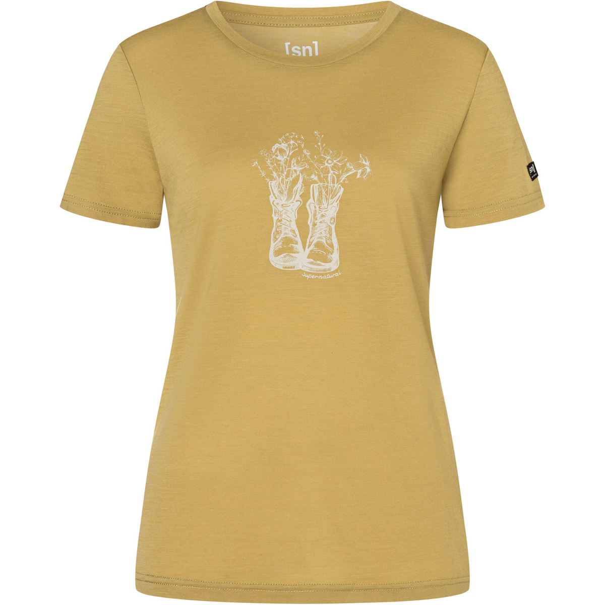 Super.Natural Damen Flower Boots T-Shirt (Größe L, beige)