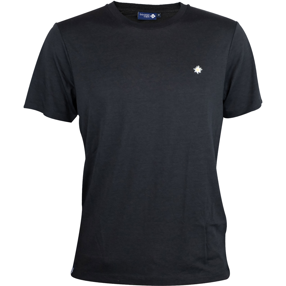 Bavarian Caps Herren Edelweiß Sommerfrische T-Shirt (Größe XXL, schwarz)