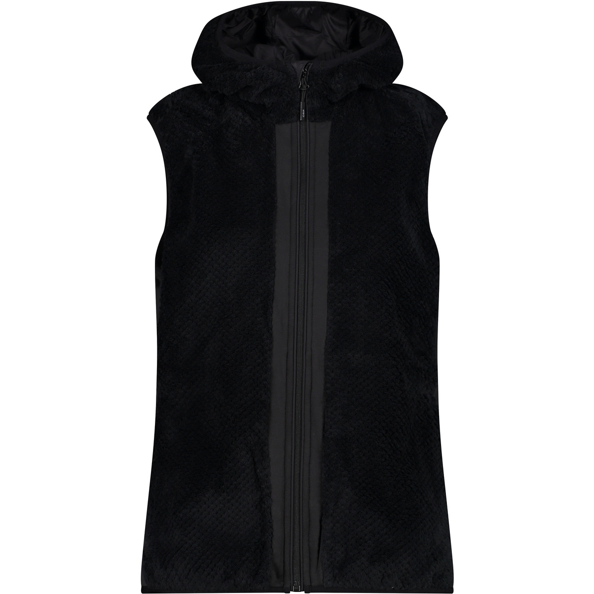 CMP Donna Gilet con cappuccio (Taglia 3XL, Nero)