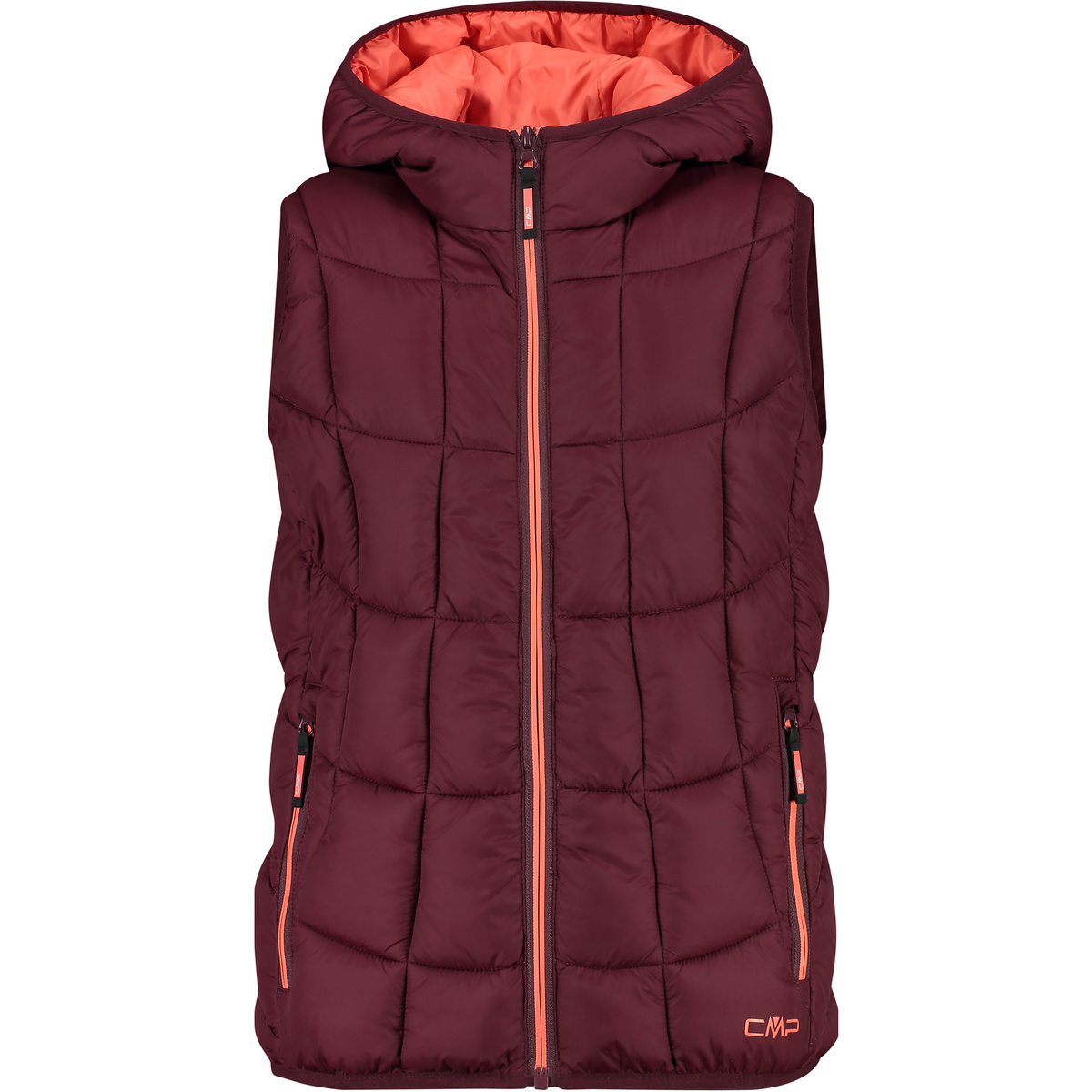 CMP Bambino Gilet con cappuccio (Taglia 164, Rosso)
