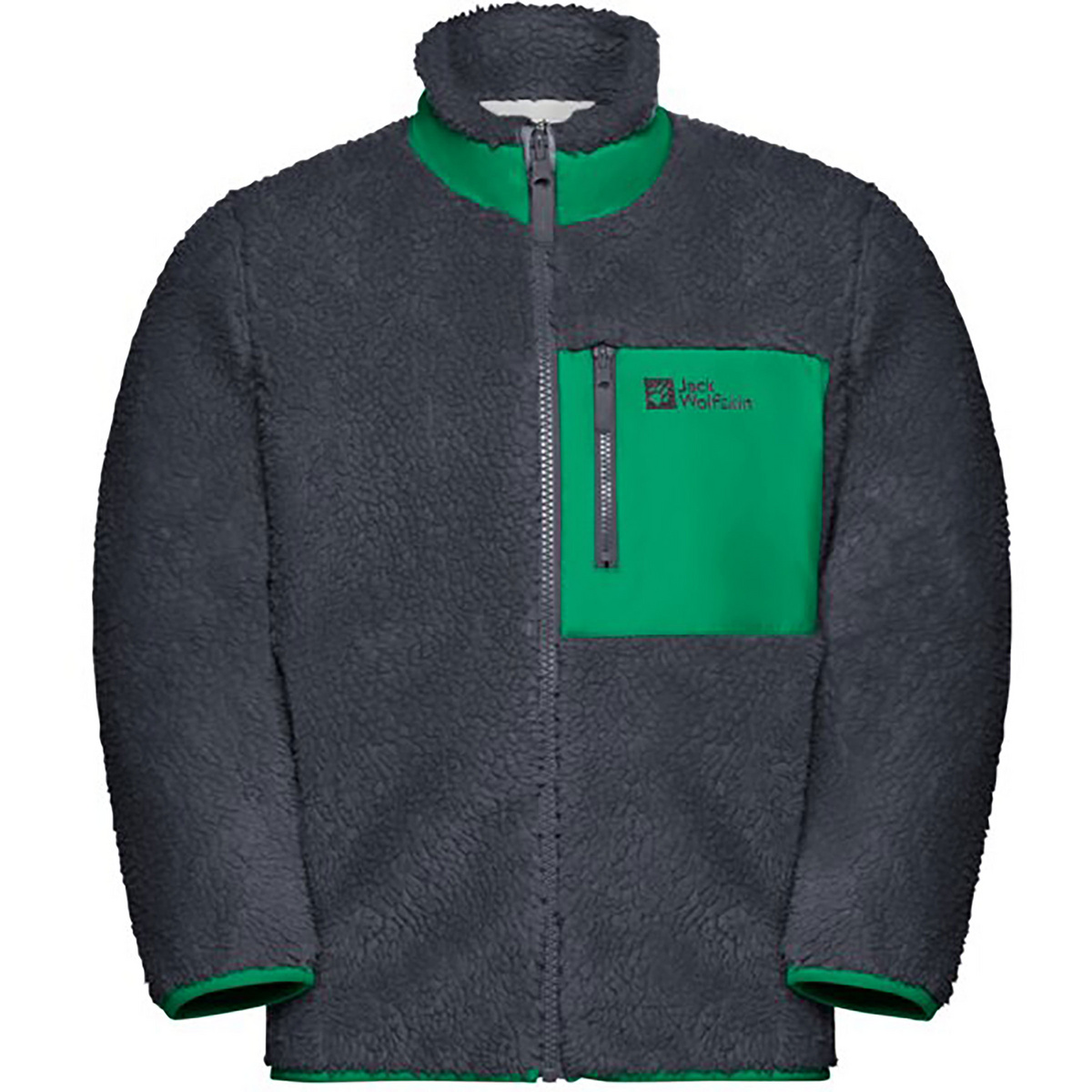 Jack Wolfskin Kinder Ice Curl Jacke (Größe 128, schwarz)