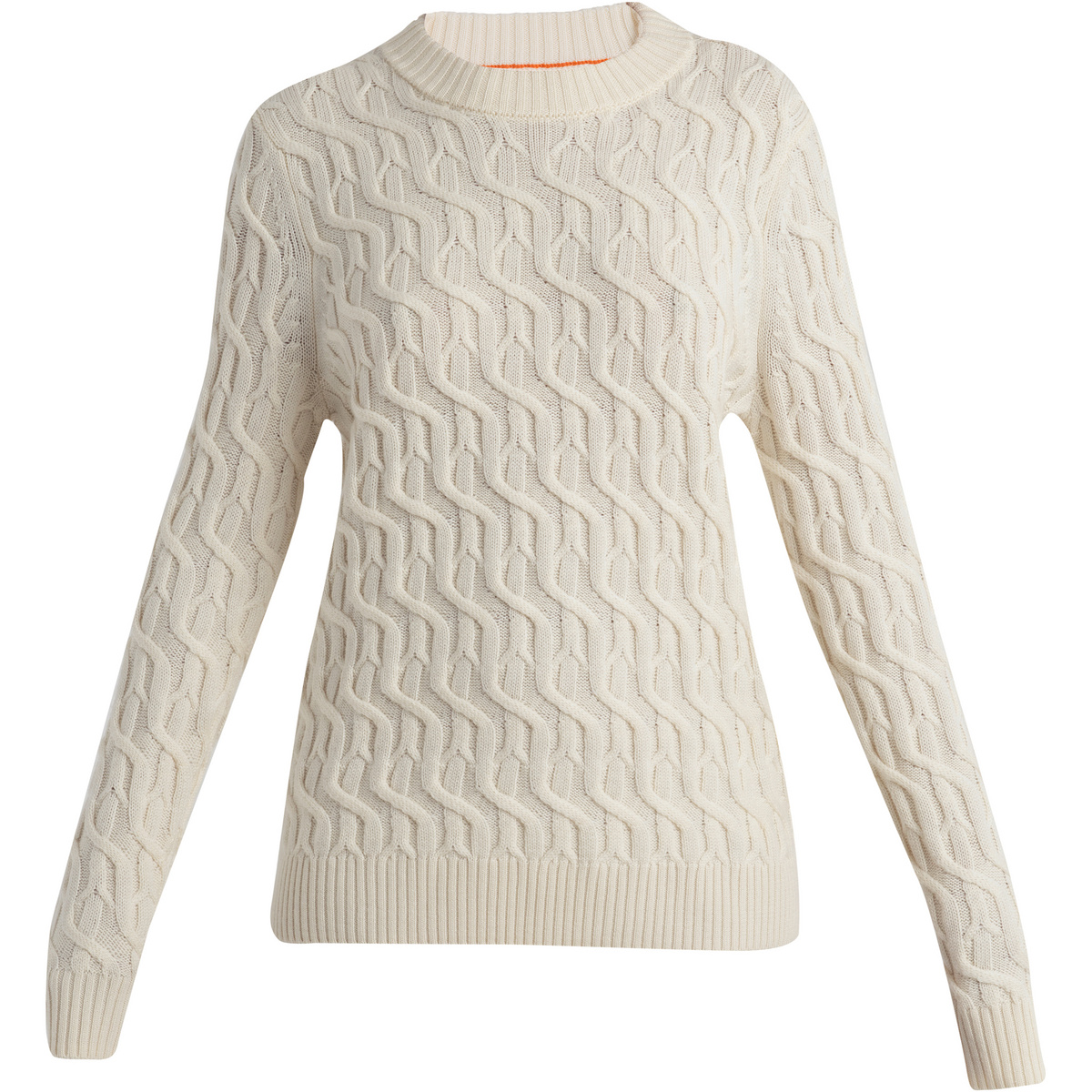 Icebreaker Femme Pull Cable Knit Crewe (taille L, Blanc)