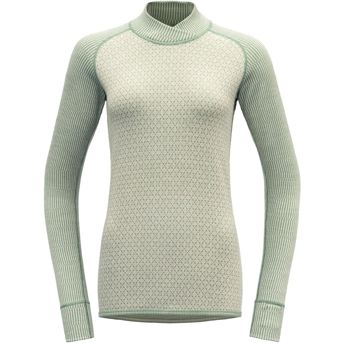 Devold Femme T-shirt long Kvitegga Merino 230 Cross (taille S, Vert)