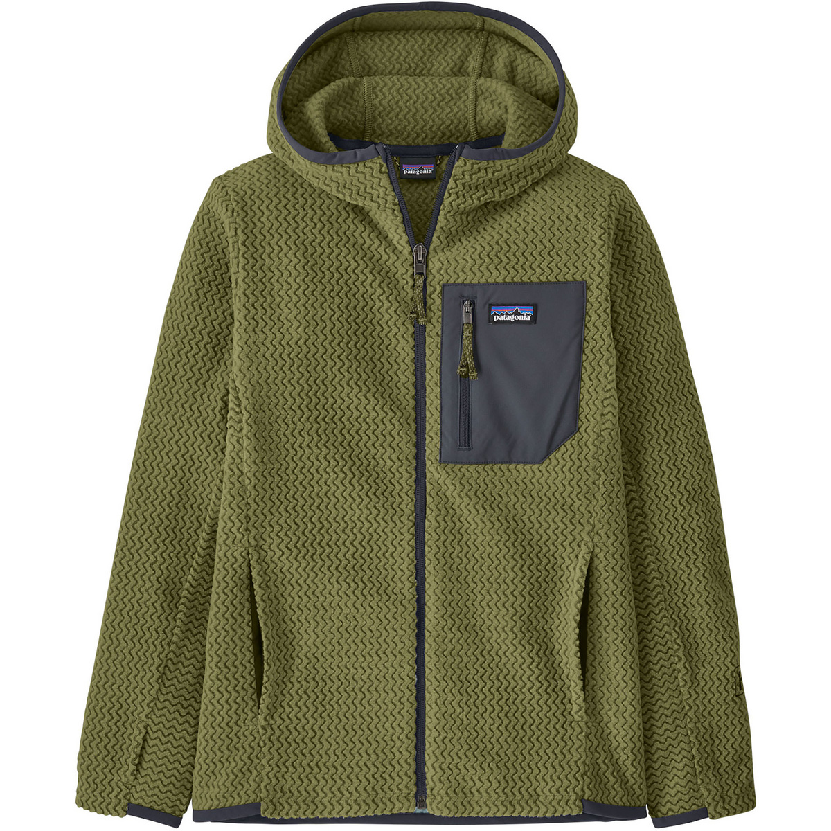 Patagonia Kinder R1 Air Hoodie Jacke (Größe 130, oliv)