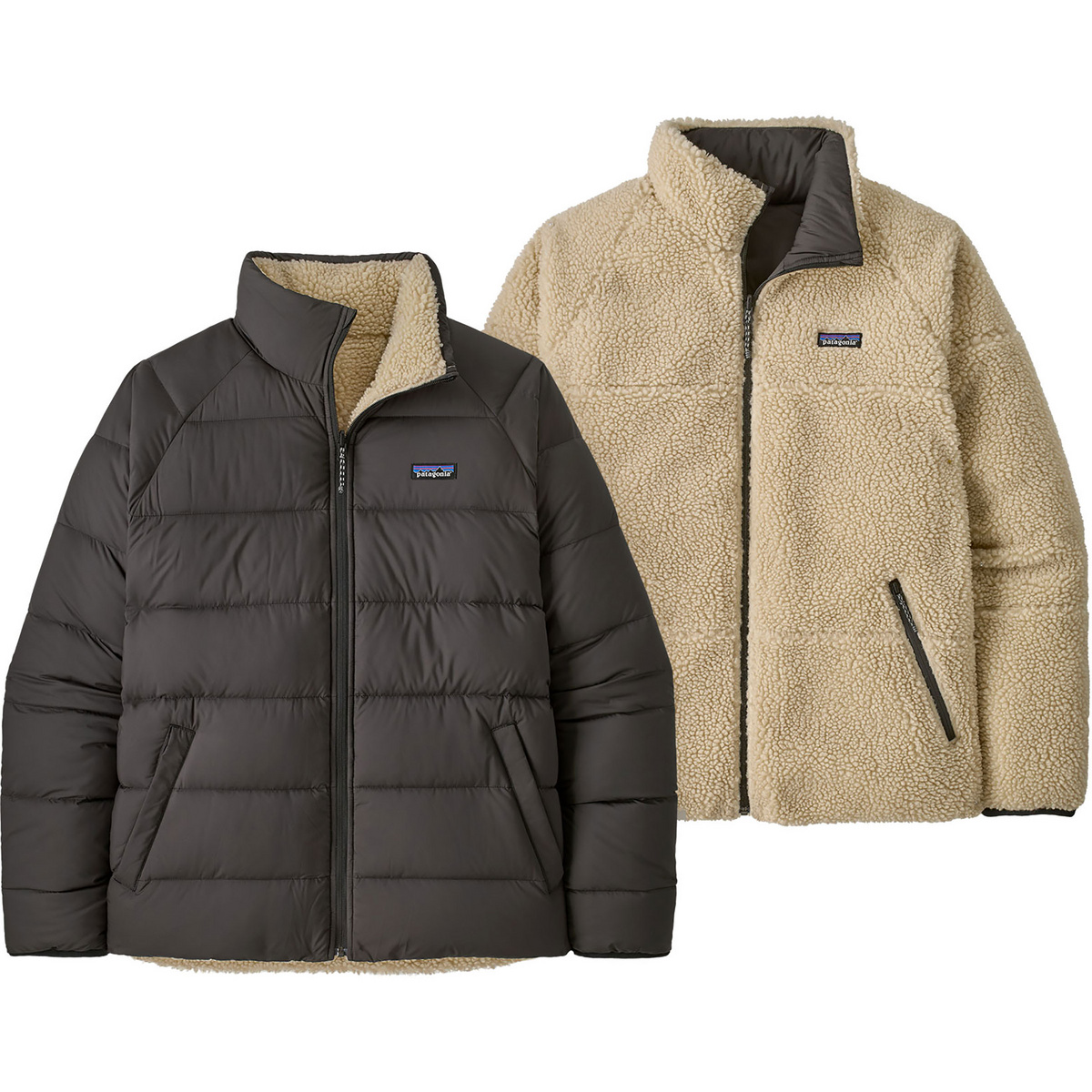 Patagonia Herren Reversible Silent Down Jacke (Größe S, schwarz)