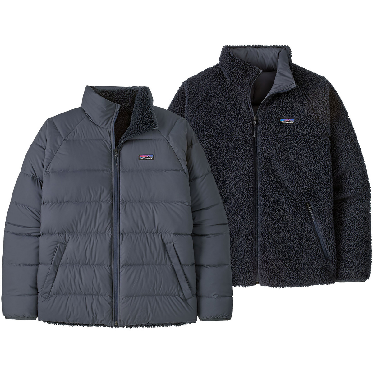 Patagonia Herren Reversible Silent Down Jacke (Größe S, blau)