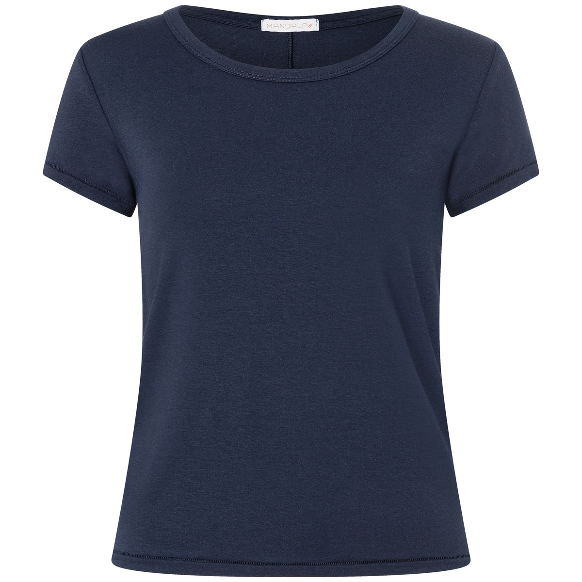 Mandala Donna Maglietta Round Neck (Taglia L, Blu)