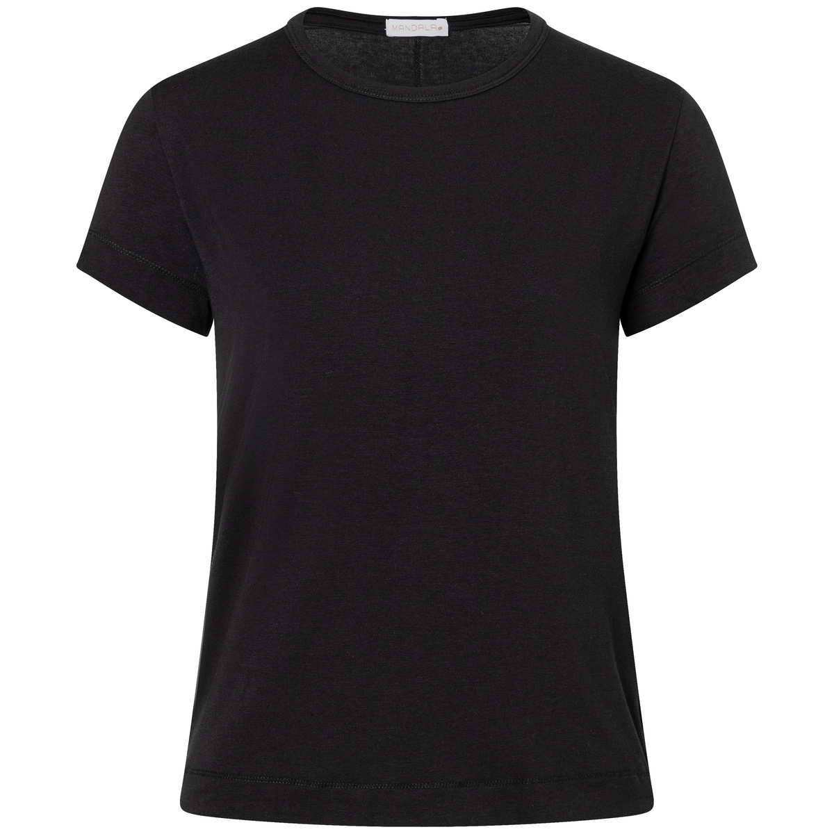 Mandala Donna Maglietta Round Neck (Taglia M, Nero)