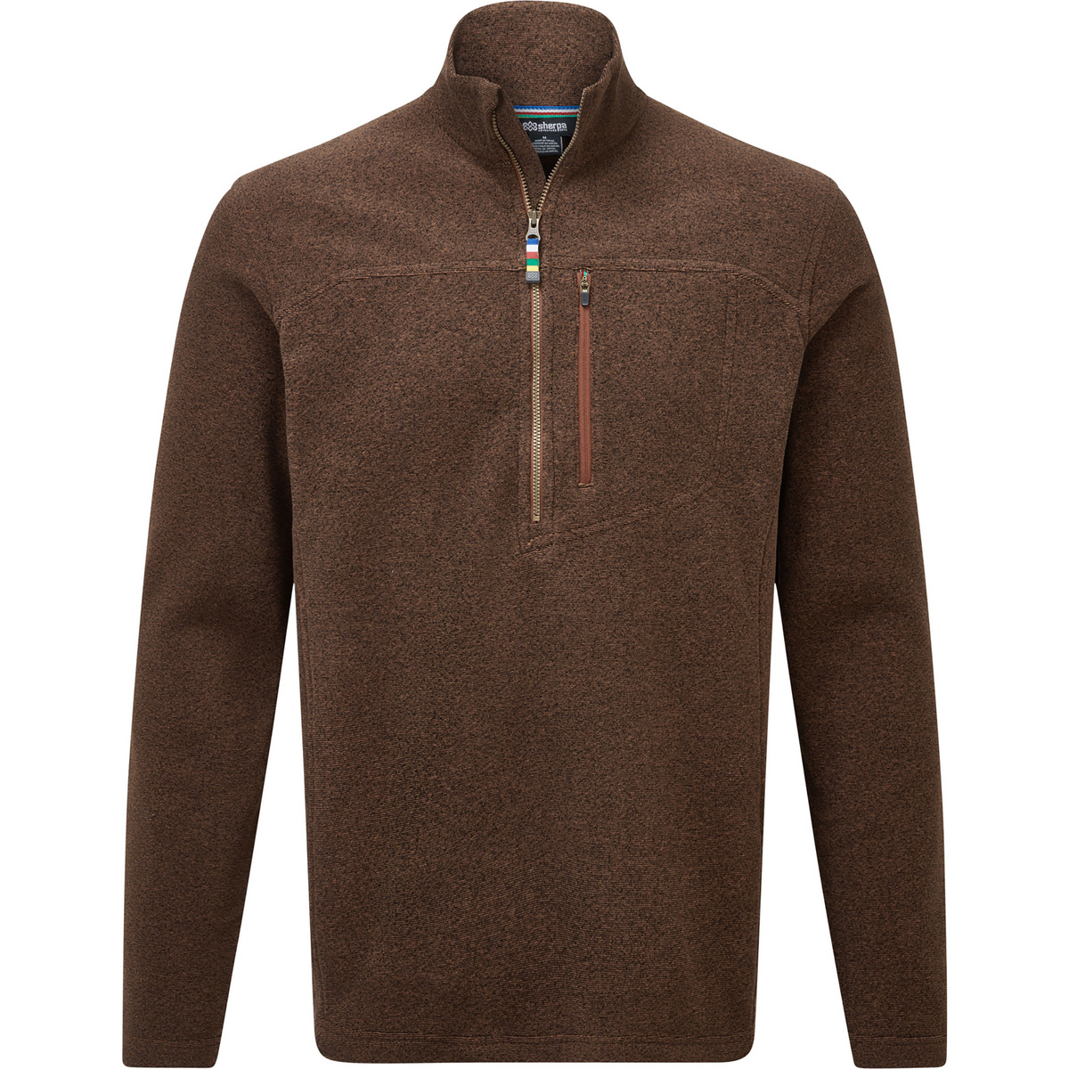 Sherpa Adventure Gear Uomo Maglia a manica lunga con zip Rolpa Eco (Taglia XL, Marrone)