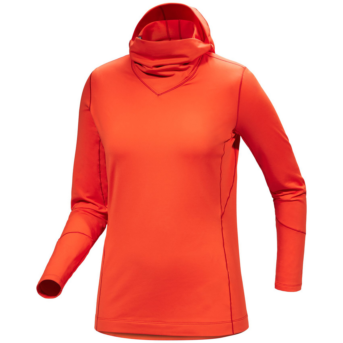 Arcteryx Femme T-shirt long Rho Hoodie (taille XL, Rouge)
