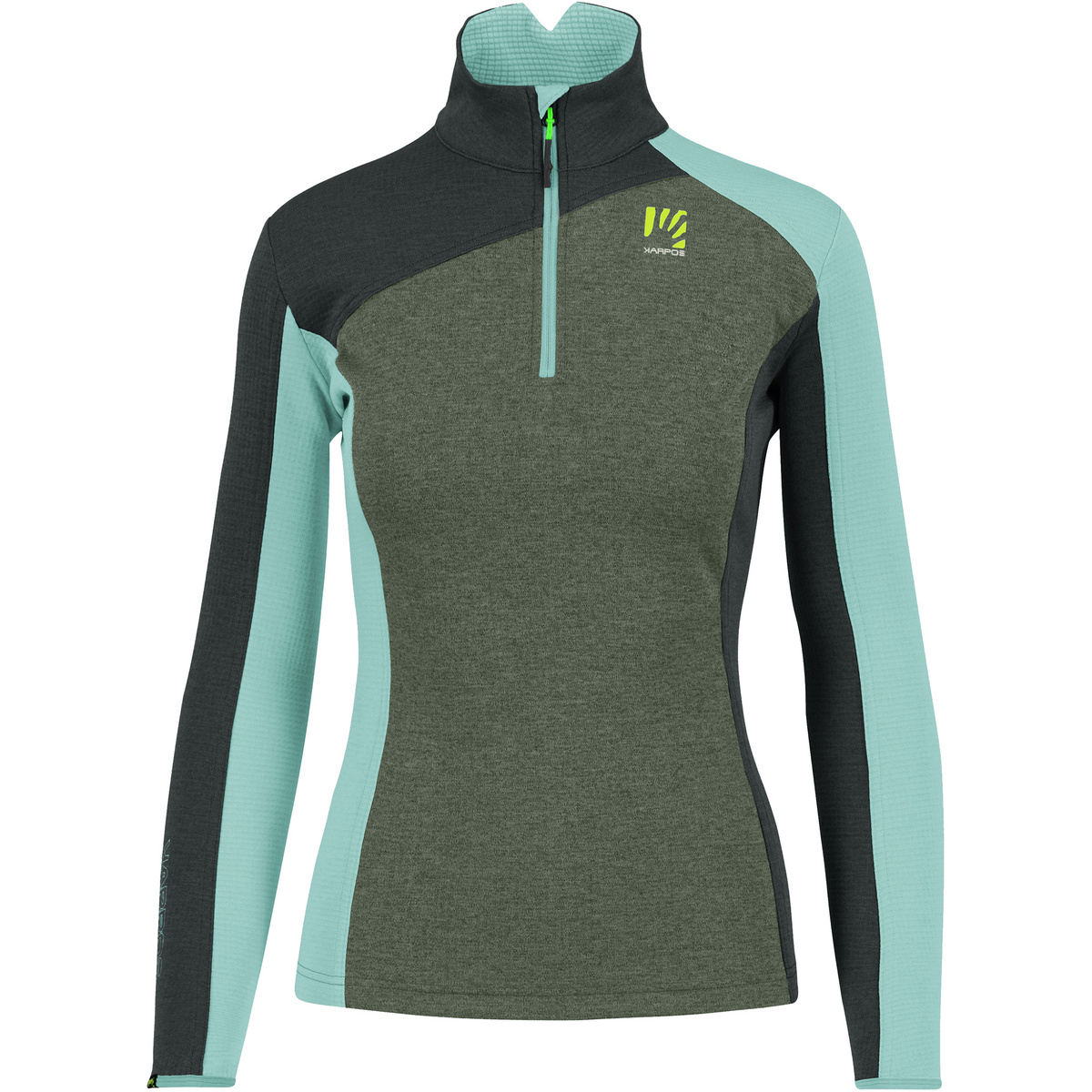 Karpos Donna Maglione Federa Half-Zip (Taglia S, Verde oliva)