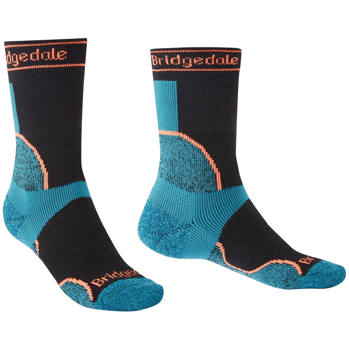 Bridgedale Femme Chaussettes Trail Run Midweight T2 Merino Crew (taille 41 , Noir)