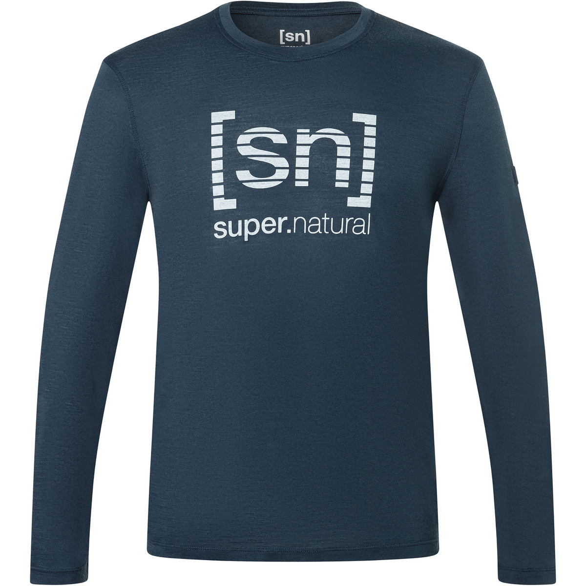 Super.Natural Uomo Maglia a manica lunga Grid Logo (Taglia XXL, Blu)