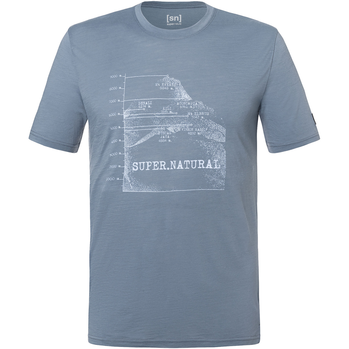 Super.Natural Herren 7 Peaks T-Shirt (Größe XXL, grau)