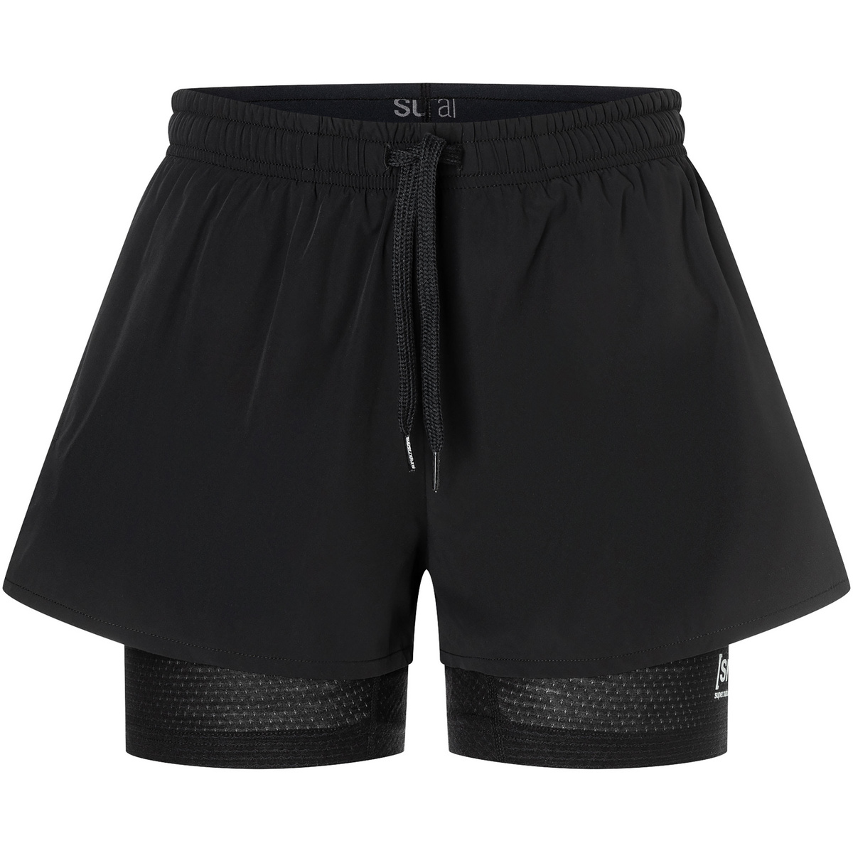 Super.Natural Damen Double Layer Shorts (Größe S, schwarz)