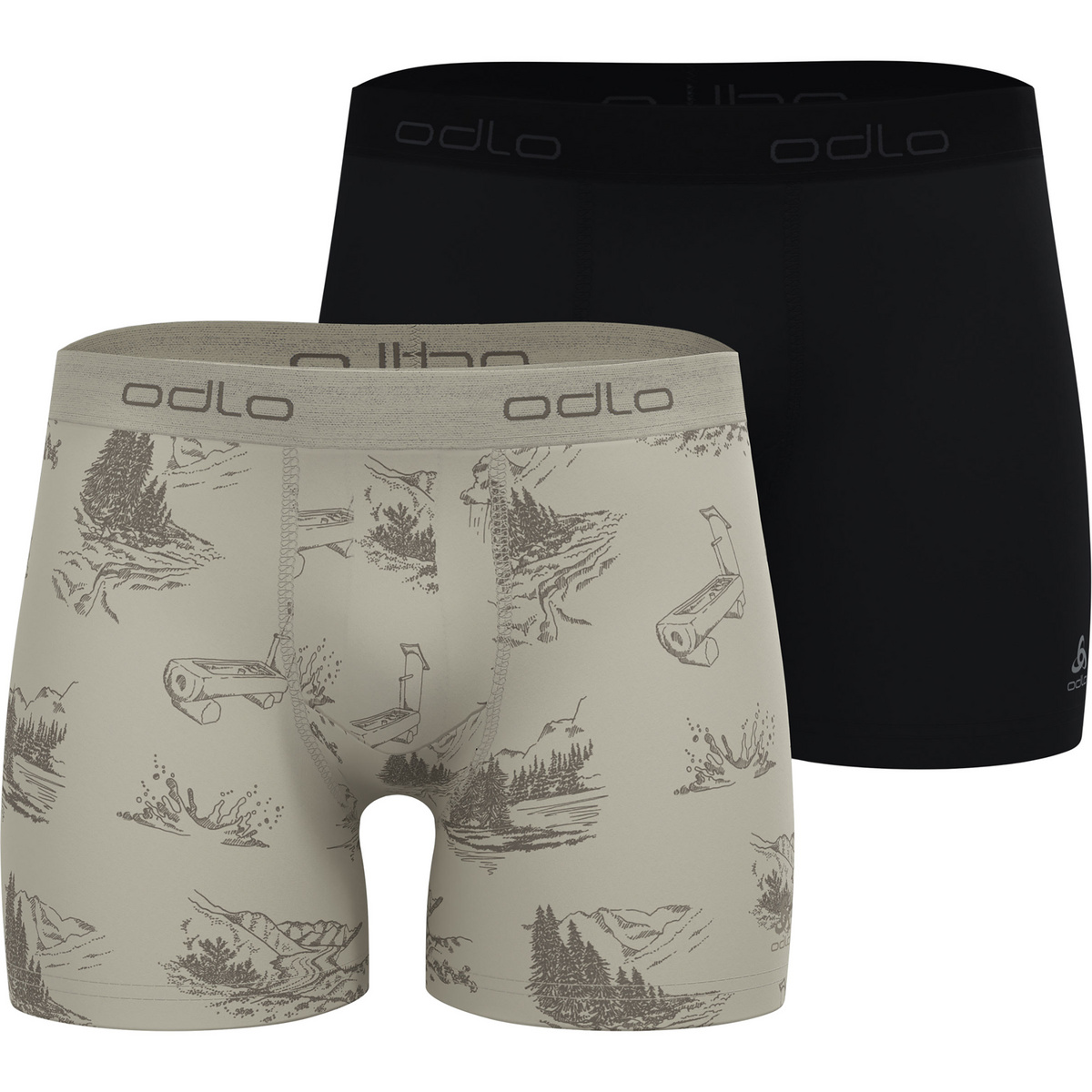 Odlo Homme Boxer Active F-Dry Eco Graphic 2er Pack (taille XL, Noir)