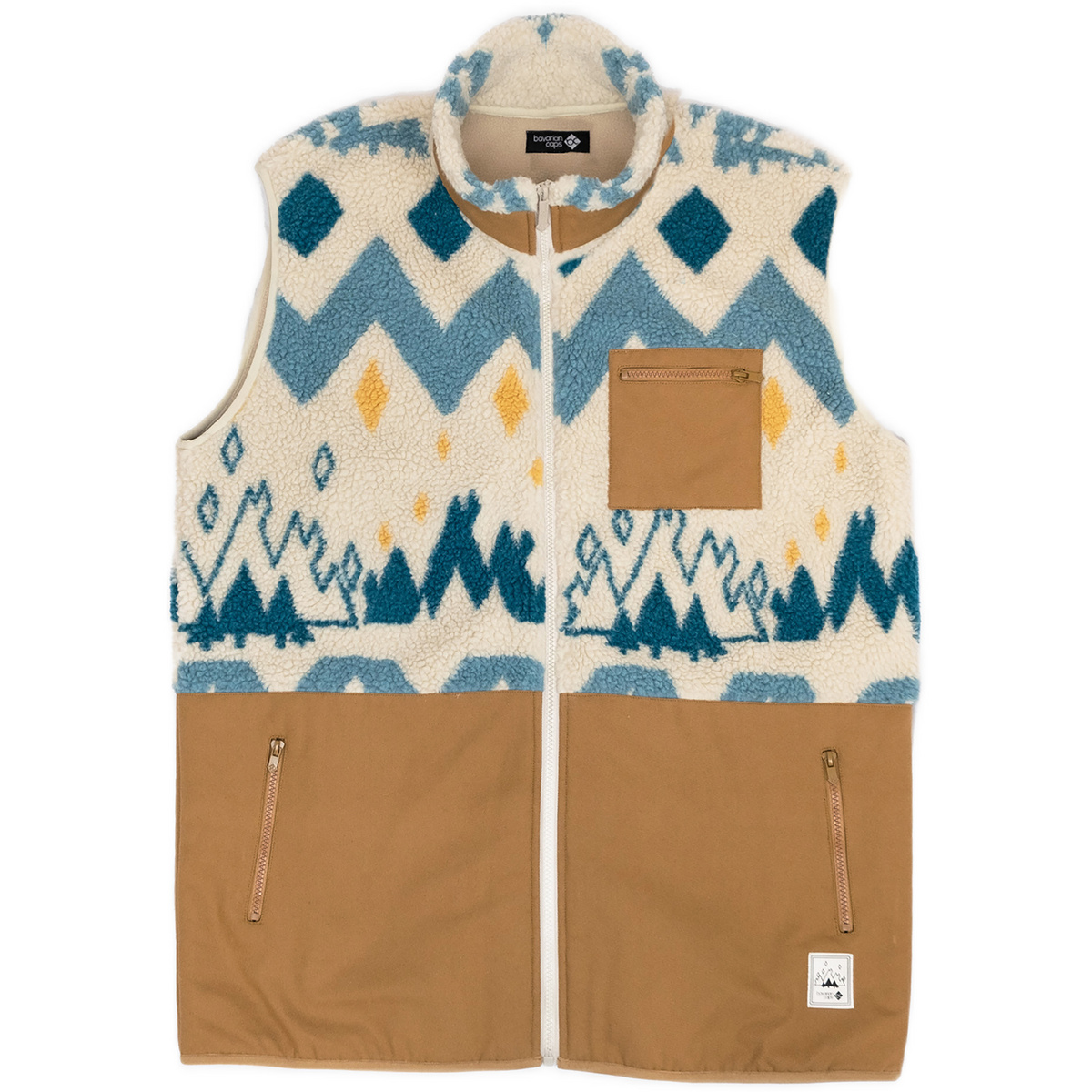 Bavarian Caps Gilet Winterwald (Taglia L, Beige)