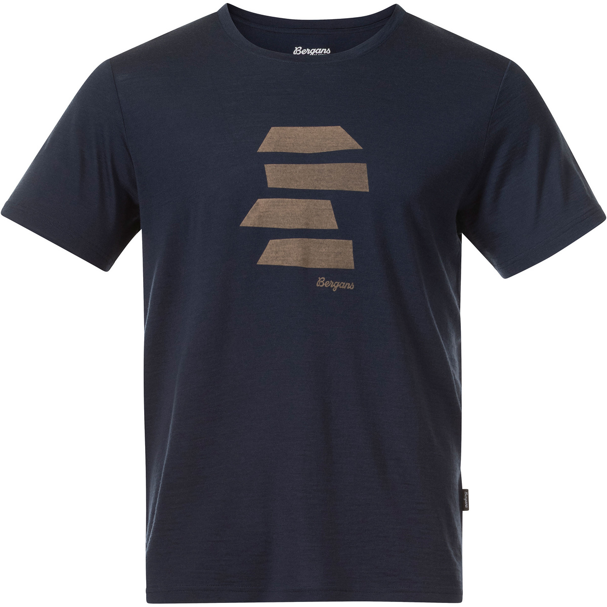 Bergans Uomo Maglietta in lana Rabot Mount (Taglia XL, Blu)