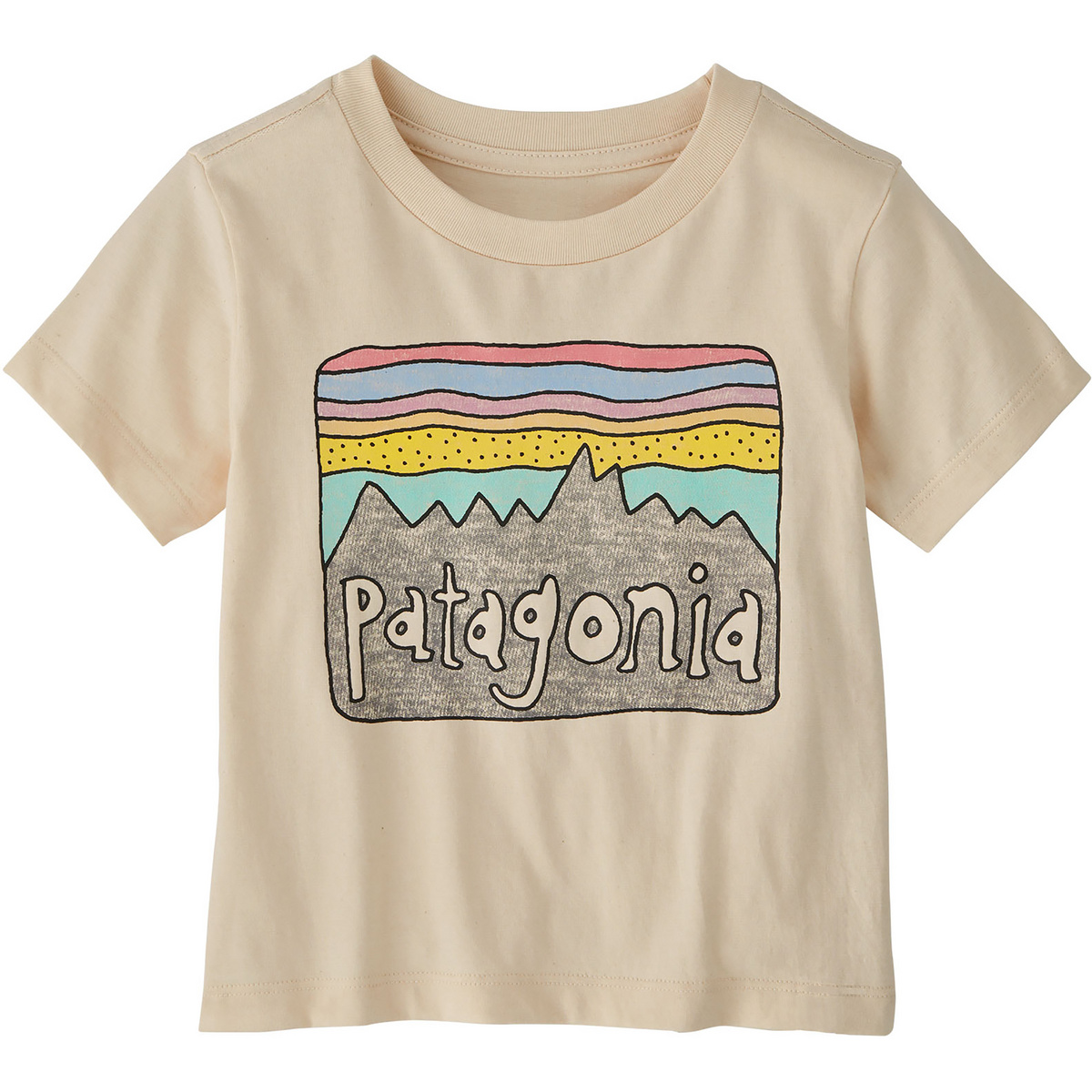 Patagonia Bambino Maglietta Baby Fitz Roy Skies (Taglia 68, Bianco)