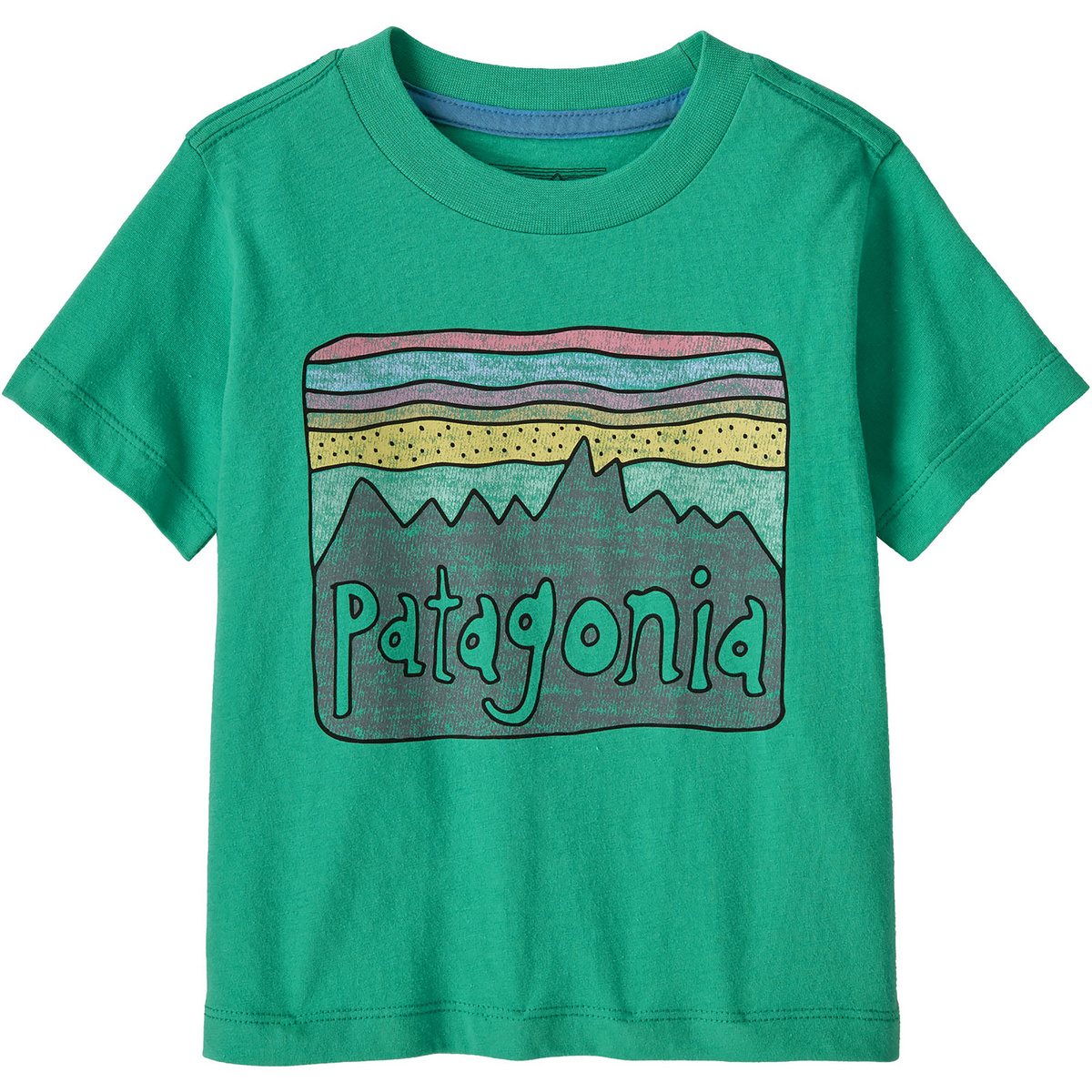 Patagonia Kinder Baby Fitz Roy Skies T-Shirt (Größe 89, tuerkis)