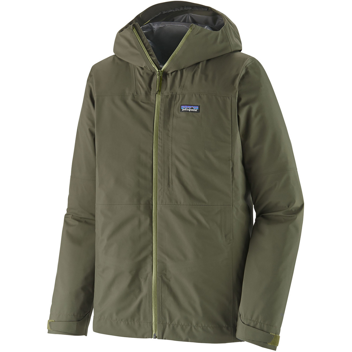 Patagonia Herren Boulder Fork Rain Jacke (Größe M, oliv)