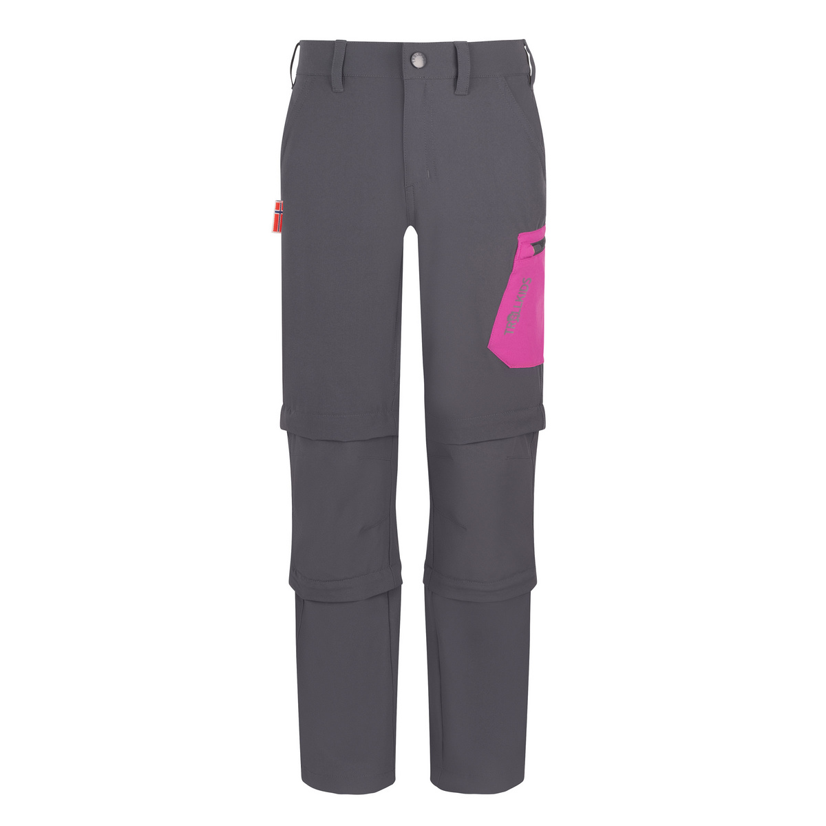 Trollkids Kinder Preikestolen Double Zip-Off Hose (Größe 158, grau)