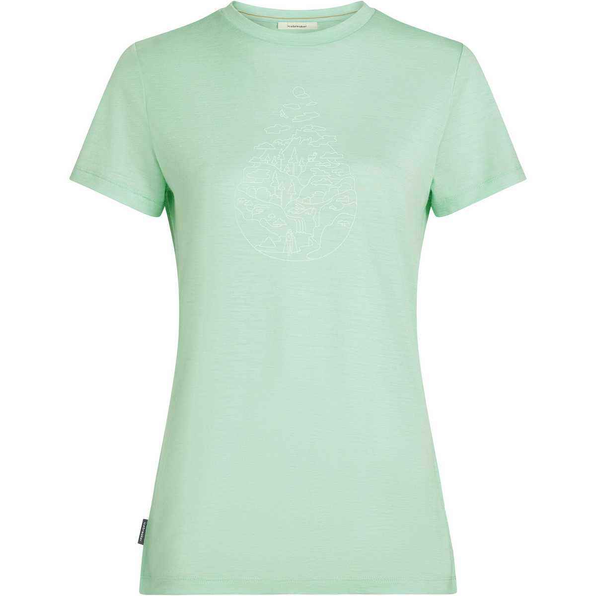Icebreaker Damen Tech Lite III Hike Path T-Shirt (Größe S, gruen)