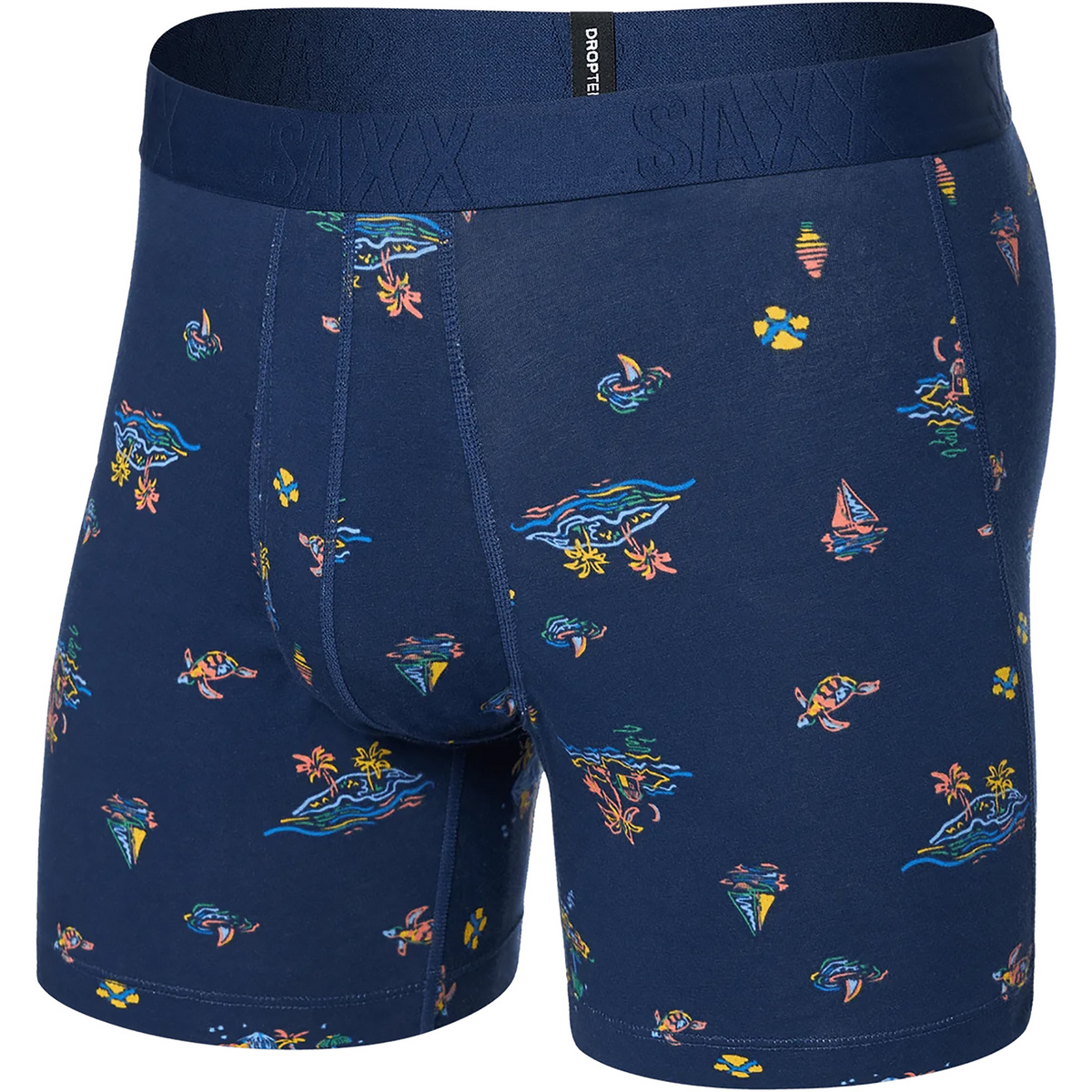 Saxx Underwear Herren Droptemp Cooling Cotton Boxer (Größe L, blau)