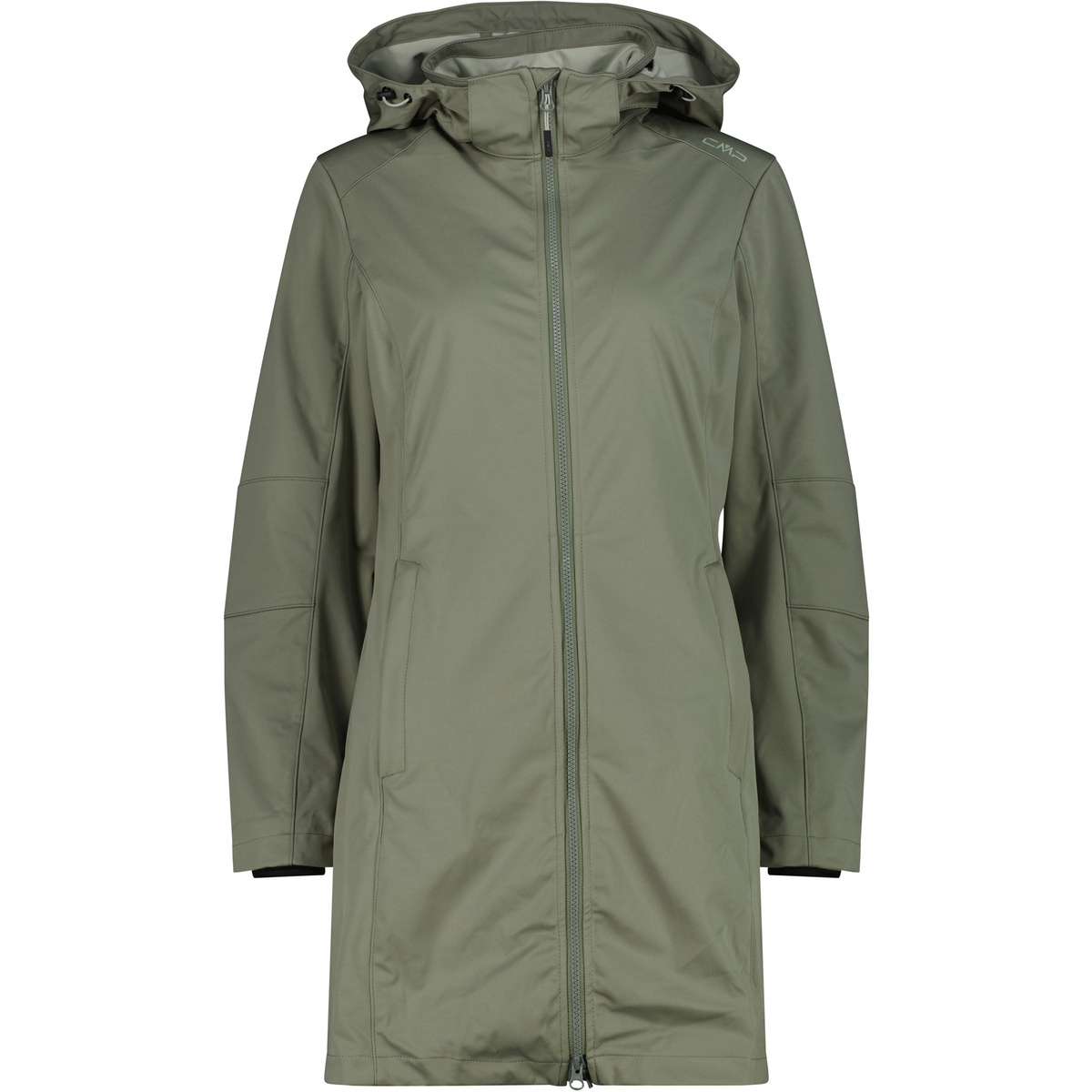 CMP Damen Light Softshell Hoodie Parka (Größe L, oliv)