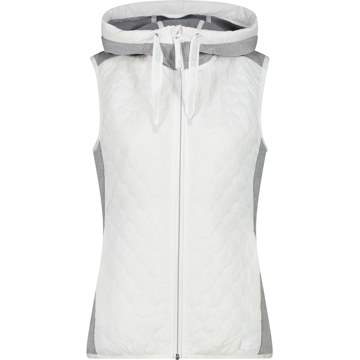 CMP Femme Gilet Hybrid Fix Hoodie (taille XXS, Blanc)