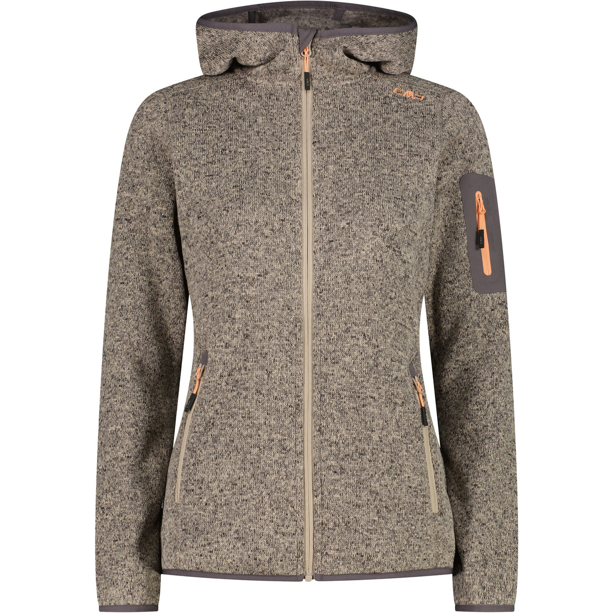 CMP Damen Zip Hoodie Jacke (Größe 3XL, beige)