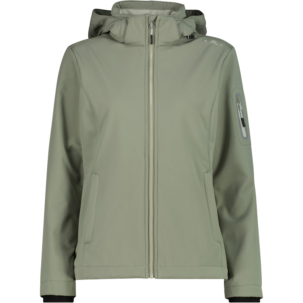 CMP Donna Giacca con cappuccio Softshell (Taglia XL, Verde oliva)