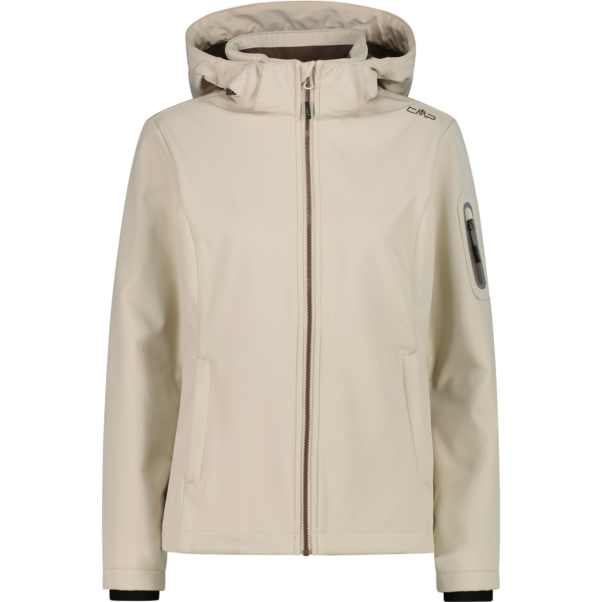 CMP Donna Giacca con cappuccio Softshell (Taglia XL, Beige)