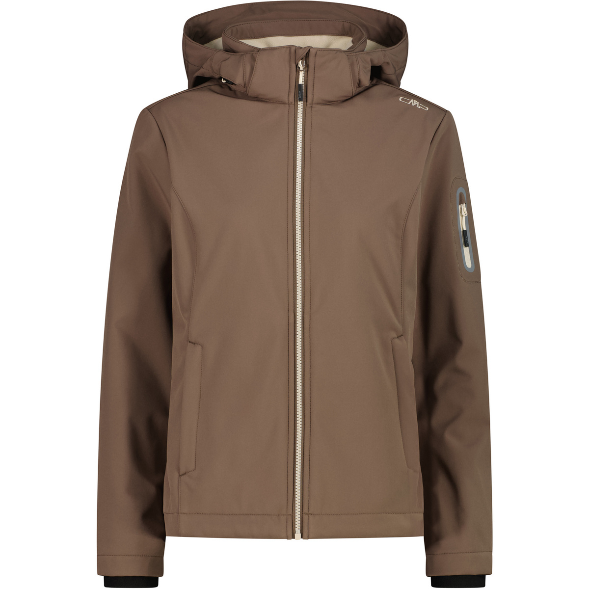 CMP Donna Giacca con cappuccio Softshell (Taglia XL, Marrone)
