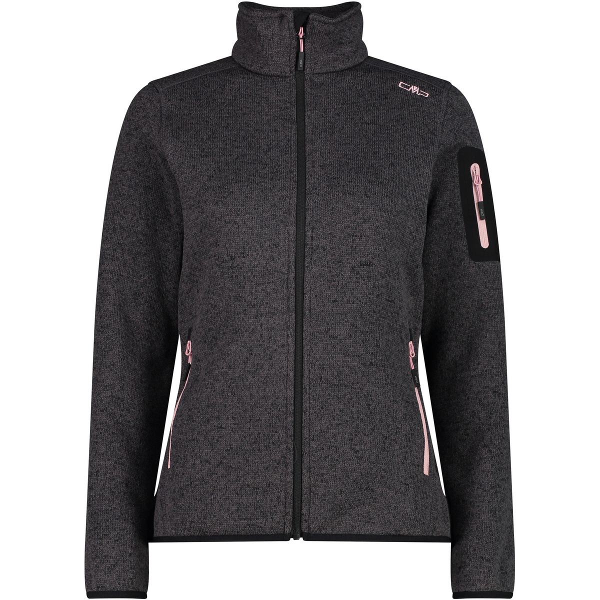 CMP Damen Strick Fleece Jacke (Größe XXS, schwarz)