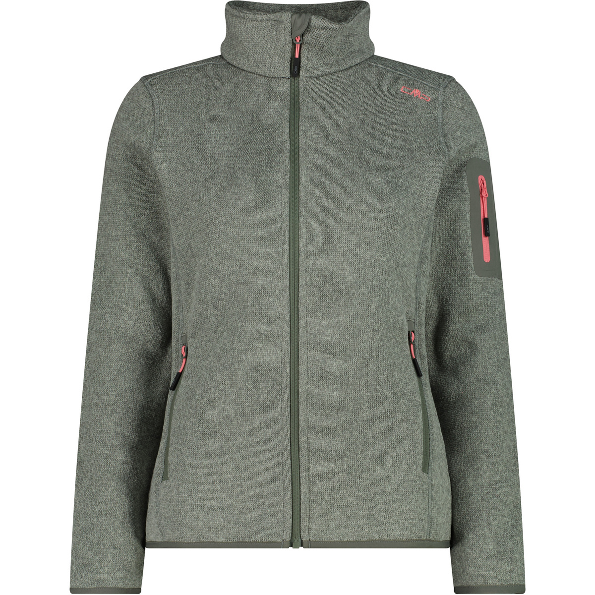 CMP Damen Strick Fleece Jacke (Größe L, grau)