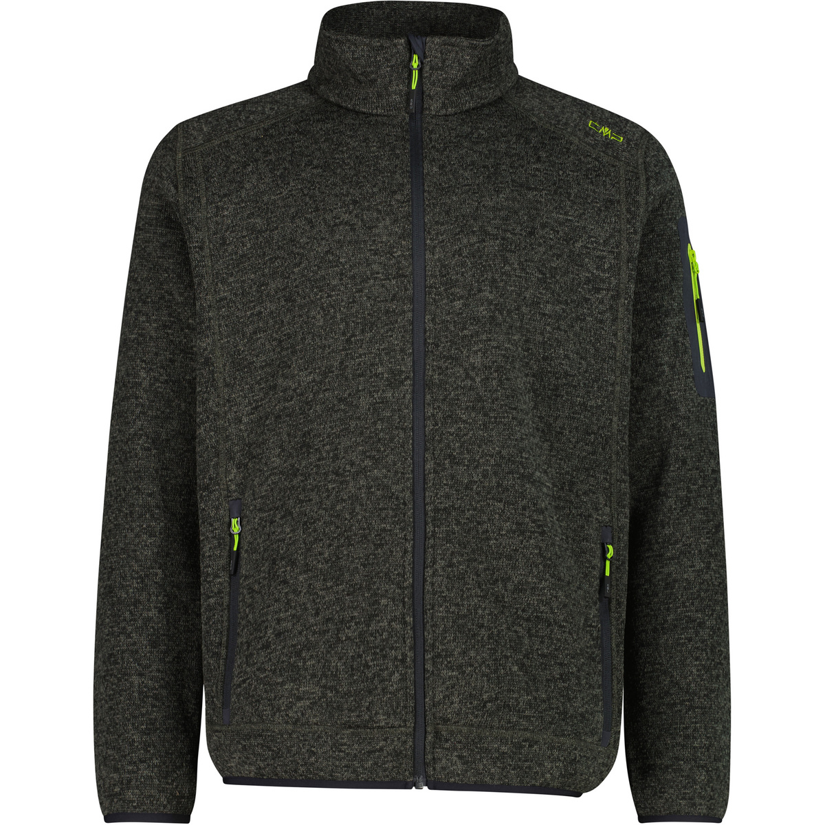 CMP Herren Strick Fleece Jacke (Größe 3XL, schwarz)