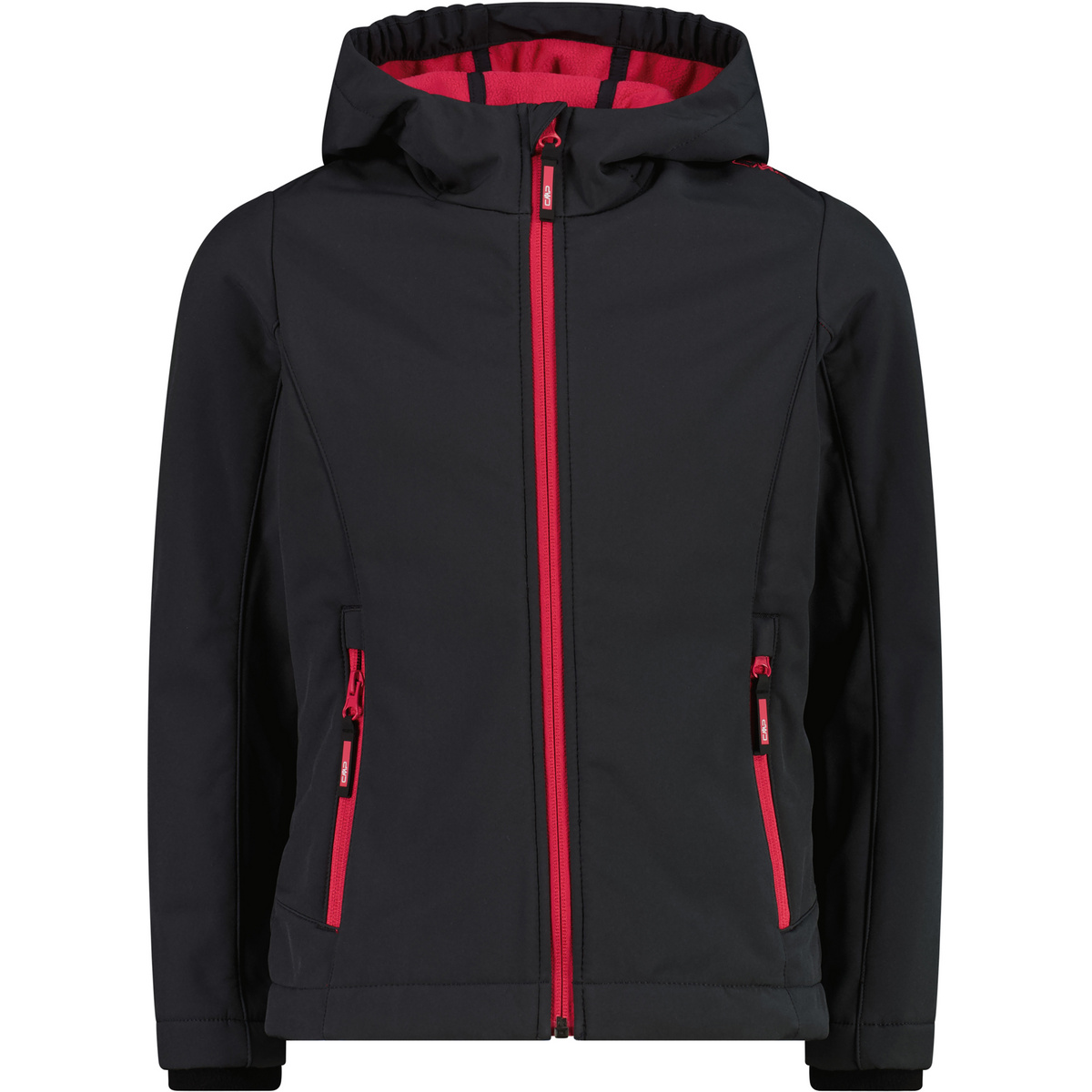 CMP Kinder Softshell Hoodie Jacke (Größe 128, schwarz)