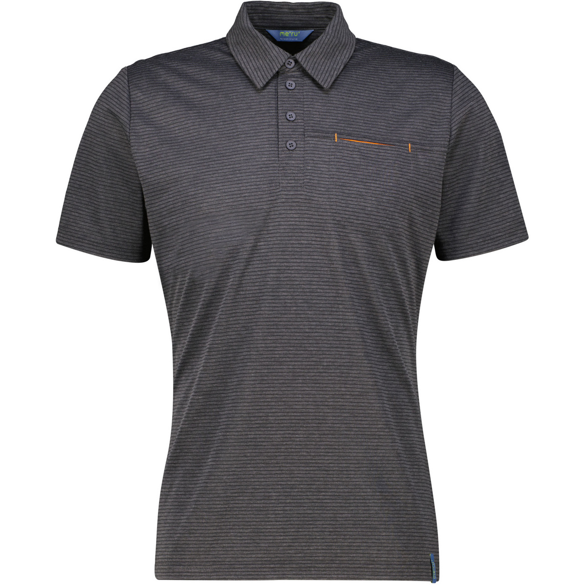 Meru Uomo Maglietta polo Rundu (Taglia L, Nero)