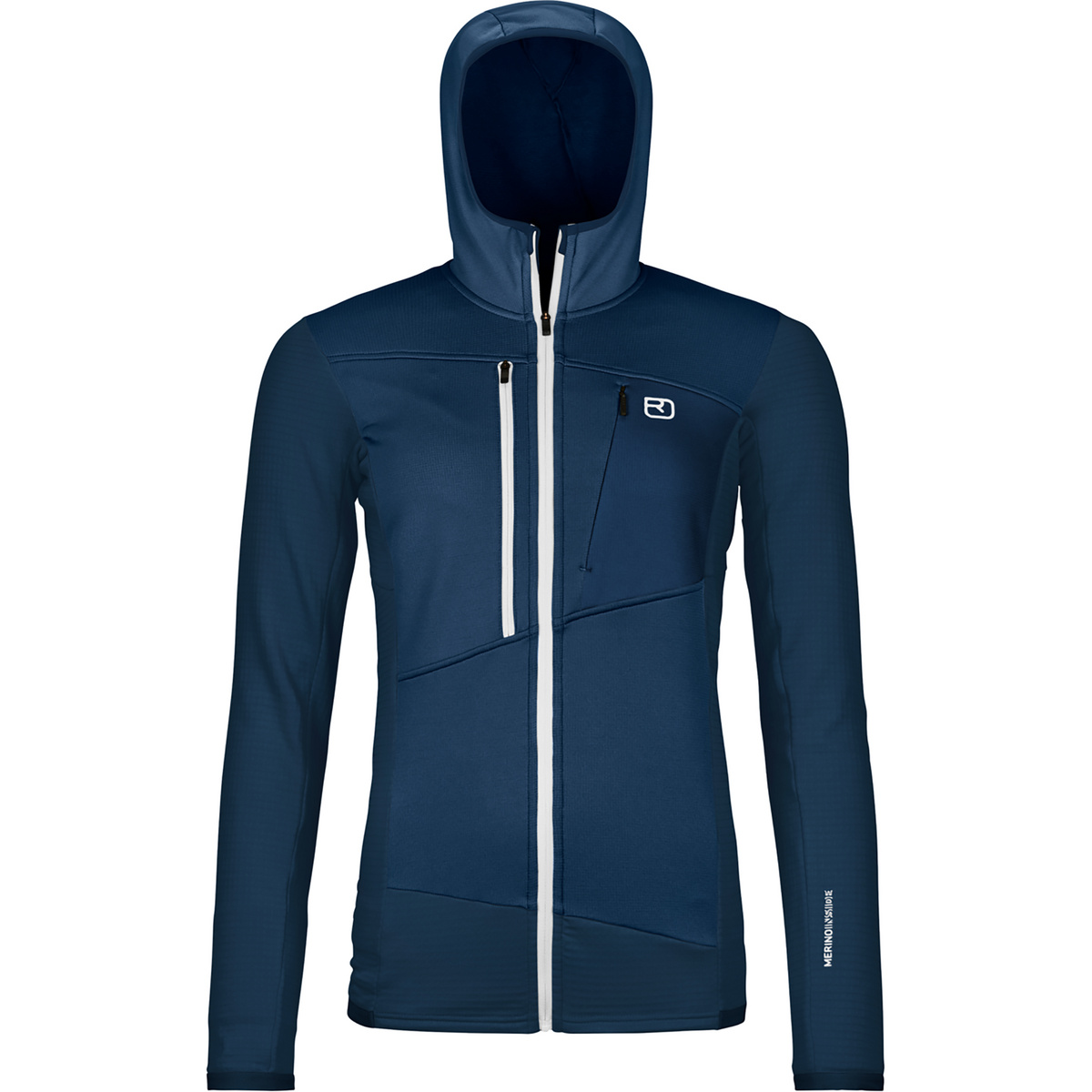 Ortovox Damen Fleece Grid Hoodie Jacke (Größe S, blau)